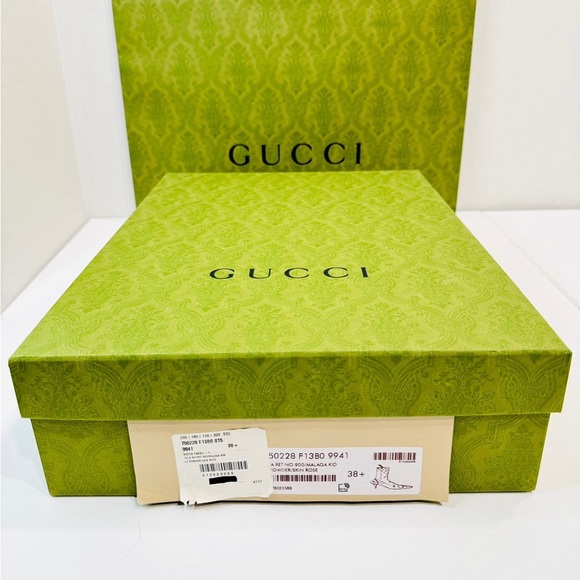 New! Gucci Demi Crystal Mesh Ankle Boots Beige Mid Heel Size EU-38.5 RETAIL$2950 - Picture 15 of 15